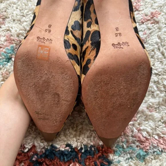 Coach Smith Rivets Women's Leopard Print Calf Hair Pumps - Picture 8 of 12